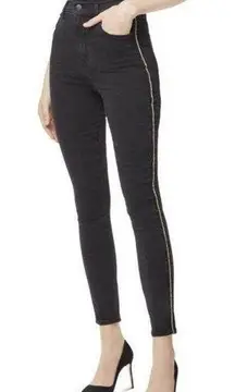 J Brand Women’s  Leenah High Rise Skinny Ankle Jeans Gold Braid Sz 31 NWT