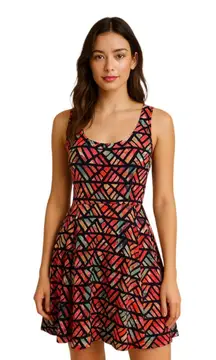 Bebop size XL fit n flare dress. Exposed zipper in back.