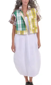 NWT Alembika CABO CROP JACKET multicolored size XL plaid