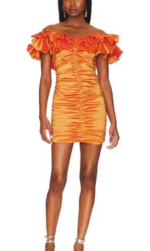 Lovers + Friends Orange Ruffle Dress