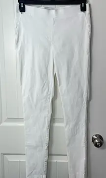 Jones New York‎ women’s solid white elastic waist stretch casual pants medium