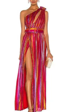 Retrofete Andrea Maxi Dress In Rainbow Red