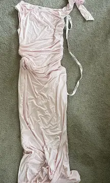 NWT Lucy in the Sky Baby Pink One Shoulder Maxi Dress