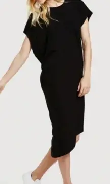 Kit and Ace Drape Wave Navy Blue Asymmetric T-Shirt Dress Size Medium‎