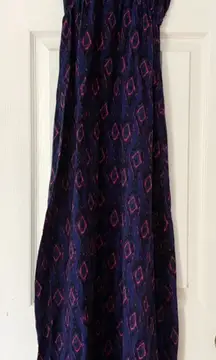 Patterson J.‎ Kincaid Blue and Pink Patterned Cotton Maxi Dress Size Small EUC
