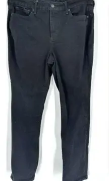 NYDJ Women's High Rise Sheri Slim Straight Jeans Black Denim high rise Size 12‎