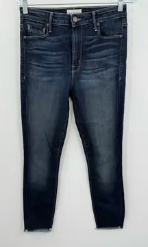 Parker Smith Women's Dark Blue Denim Straight Leg Frayed Hems Size 29/8