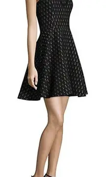 Shoshanna Elvira Metallic Lipstick‎ Fit and Flare Dress Black Size 4