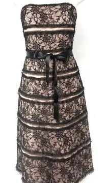 BCBG Max Azria Dress Sz XS Black Lace Overlay