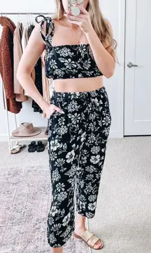 Majorelle Revolve Black Floral Matching Pant Set 