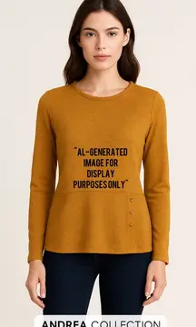ANDREA Collection Women’s Mustard Long Sleeve Top S-M