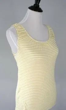 Anthropologie  Pilcro & The Letterpress Striped Yellow Soft Cotton Top Size Small