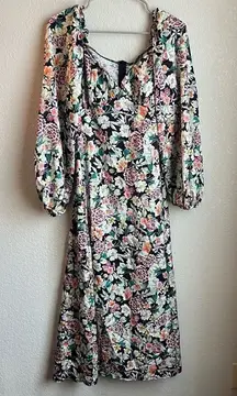 Misguided Floral Midi Dress
