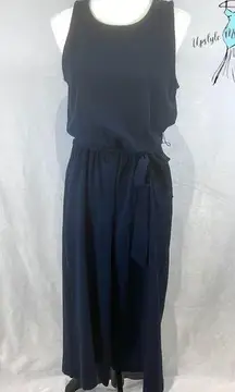 navy belted cropped jumpsuit size 4