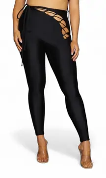 ✨SKIMS Cutout Lace Up Legging in Onyx NWT Size Medium