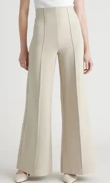 Quince Ultra-Stretch Ponte Super Wide Leg Pants in Ecru