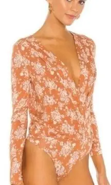 Intimately  Brown Floral Bodysuit‎ Women Size S