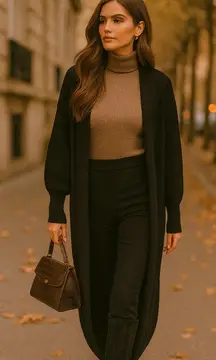 Maison De Papillon Cocoon Vail Sweater Silk Cashmere Black XS Luxury Fall Layer