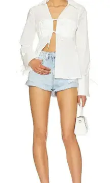 One Teaspoon Bandit High Waist Denim Short in Blue Tornado 25 New Womens Jeans