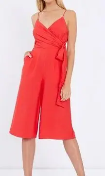 TUSSAH Maxie Wide Leg Wrap Jumpsuit in Rust Color