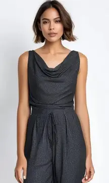 Soft Surroundings Women's‎ Large Gray Sleeveless Drawstring Jumpsuit