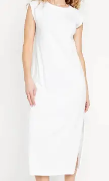 Old Navy Classic ribbed Cream Midi Dress