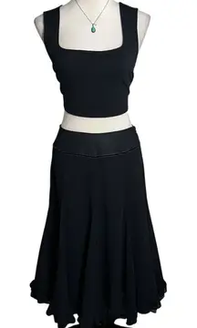 Emma James Black Ruffle Hem Midi Skirt Petite 6 | Whimsigoth Romantic Holiday