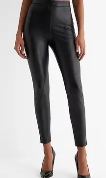 NWT Express‎ Super High Waisted Faux Leather Leggings In Black Size X-Large
