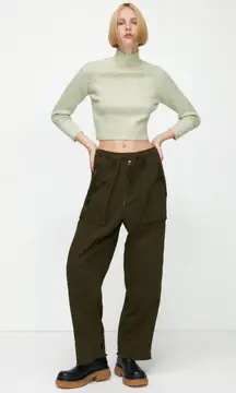 Knit Mock Neck Sweater Light Green