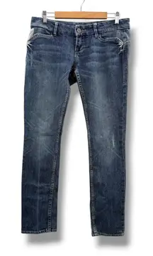 William Rast Savoy Trouser Jeans Size 29 Ultra Low Rise Distressed Bootcut