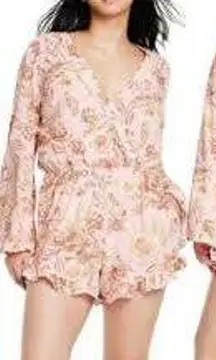 Agua Bendita‎ × Target Romantic Floral Print Flare Long Sleeve Romper Size 1X