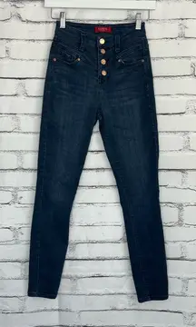 Guess High Rise Button Fly Skinny Jeans Dark Wash Women’s 25 Stretch Denim