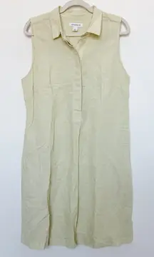 Liz Claiborne Linen Blend Dress Butter Yellow‎ Size M Lagom Summer Coastal