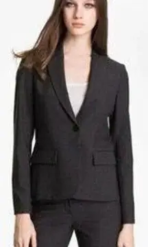 Theory Gabe B Tailored Blazer Single Button Peak Lapel Pockets Wool Black 4