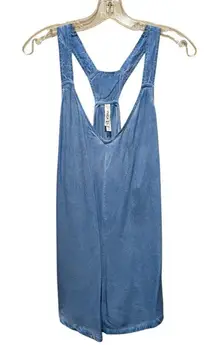 RVCA Chambray Blue Racerback Jumpsuit Romper Women’s Size XS/S