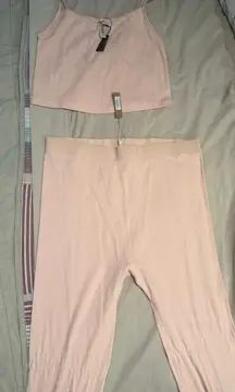 READ* Skims Sleep Set XL Tank Top & 2X leggings quartz pink logo pajama lounge