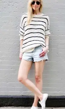 IRO Odessa Striped Black Loose White Sweater size medium