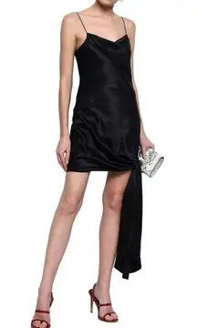 NWT Cinq a Sept Ryder knotted silk-satin mini slip dress 