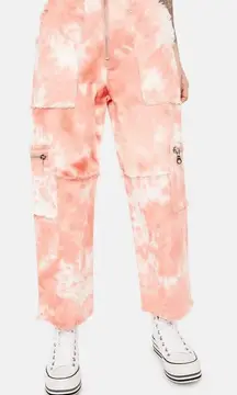 Dolls Kill The Ragged Priest Conscious Tie Dye Denim Cargo Pants