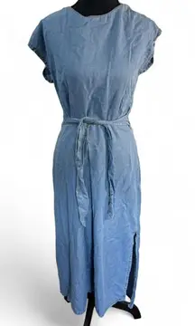 Zara M Blue Denim Dress with Open Back and Tie-up Detail