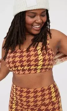 Aerie (Offline) Real Me Xtra Stretch Houndstooth Bra and Leggings Matching Set