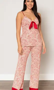 Ann Taylor Loft Sleepwear Set XS Paisley Cotton Modal Pajama Top & Pants