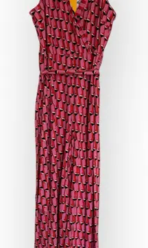Diane von Furstenberg Geometric Wrap Jumpsuit – Size M (NWT)