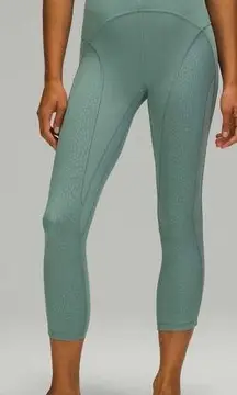 Lululemon  Nulu and Mesh Mid Rise Yoga Crop Leggings 23" Tidewater Teal Womens 8