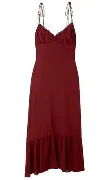 NWT Reformation Embry in Plum Tie Strap Georgette Midi Tank Dress 10