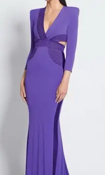 Zhivago Go Your Own Way Cutout V-Neck Maxi Dress Purple Gown US Size 4