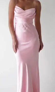 Oh Hello Clothing Everleigh Soft Satin Midi Dress | Light Pink