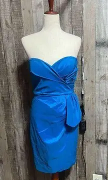 Maggy London Blue Strapless Dress