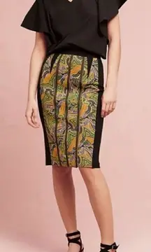NEW Anthropologie Maeve Women's Embroidered Pencil Skirt Size 0 Multicolor
