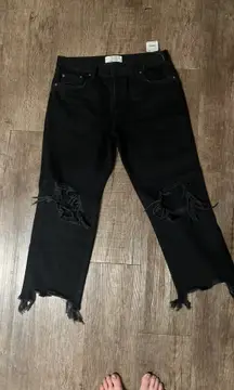 Distressed Black Jeans Low Waisted Denim Jeans